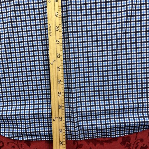 Fennec Polo Shirt Mens L Blue Check US Open Semple Trophy Logo Brookside Sport - Picture 9 of 12